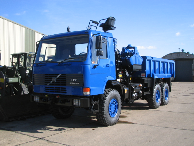 military vehicles for sale - Volvo FL12 6x6 Tipper with clam shell grab